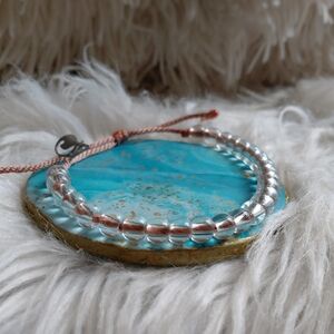 Chic Clear Beaded Bracelet with Adjustable Cord